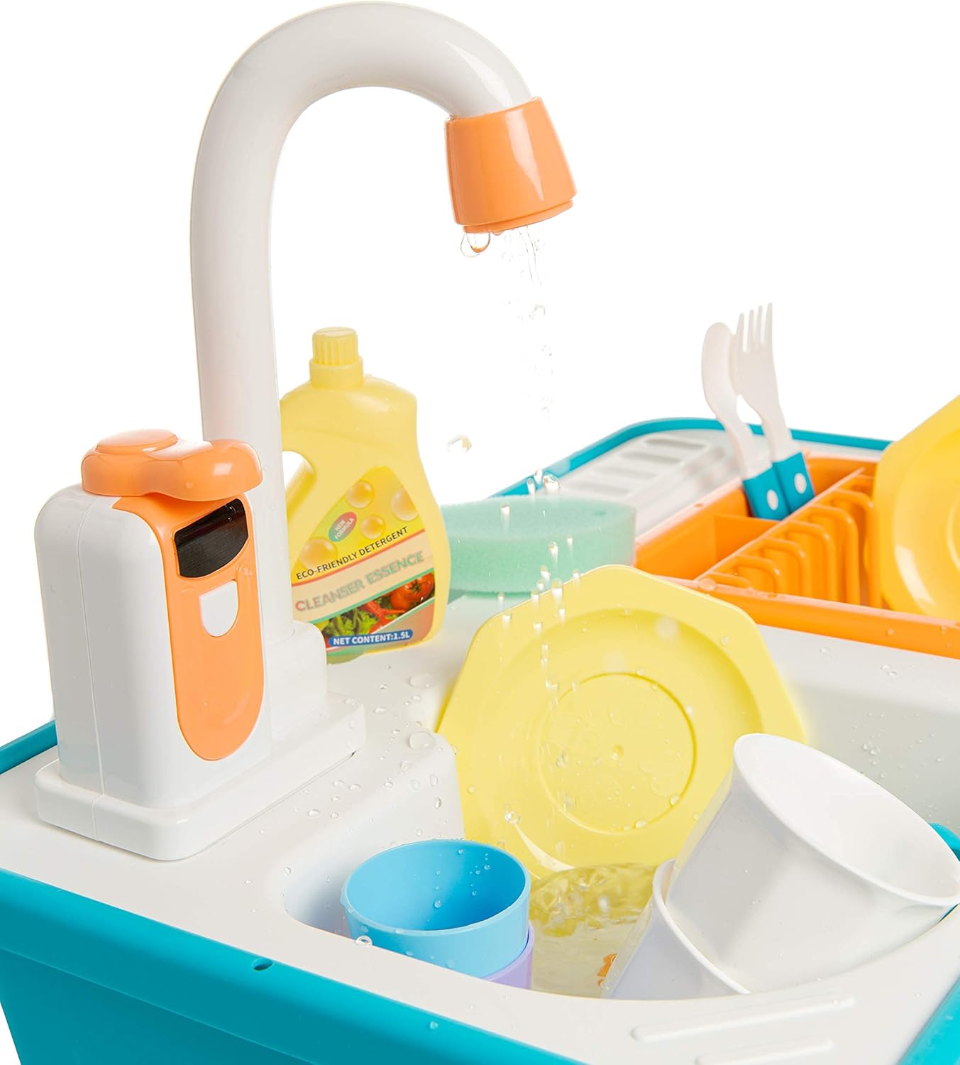 High Quality Pretend Kitchen Play Toy Mini Washing Machine Washing Sink Circulate Water Faucet Role Play - Image 3