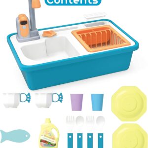High Quality Pretend Kitchen Play Toy Mini Washing Machine Washing Sink Circulate Water Faucet Role Play - Image 18