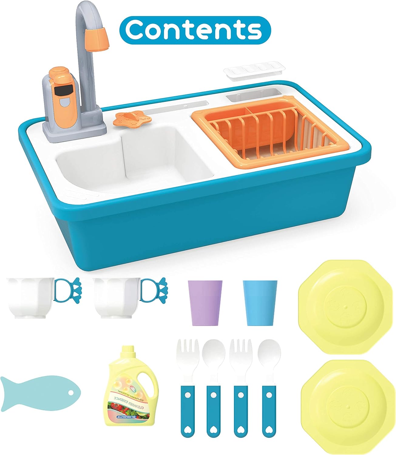 High Quality Pretend Kitchen Play Toy Mini Washing Machine Washing Sink Circulate Water Faucet Role Play - Image 9