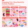Wholesale Baby Sensory Silicone Pull String Montessori Toys Pink Unicorn Felt Busy Boards for Kids - Image 15