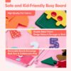 Wholesale Baby Sensory Silicone Pull String Montessori Toys Pink Unicorn Felt Busy Boards for Kids - Image 16
