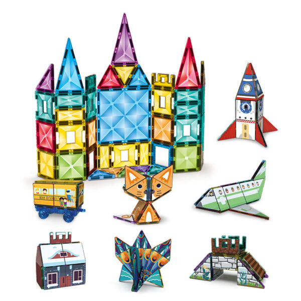 New Design 100pcs+99pcs Magnet Building Tiles Magnetic Building Block Sets for Kids - Image 2