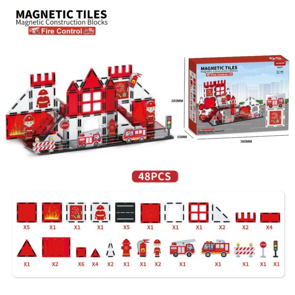 New Design 48 Piece Magnetic Blocks for Children Early Learning Block Magnet DIY Puzzle Game Magnetic Tiles Set - Image 7