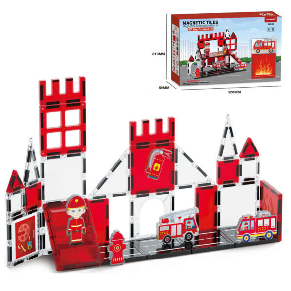 Early Educational Magnetic Construction Block Toys Fire Control Theme Magnetic Tiles Assembled Magnetic Toy - Image 2