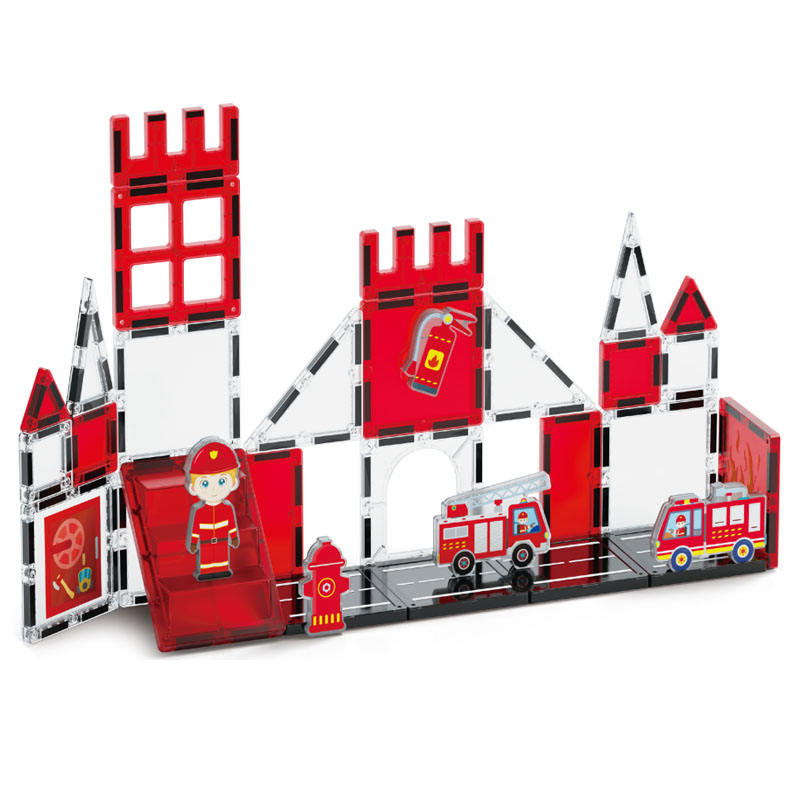 Early Educational Magnetic Construction Block Toys Fire Control Theme Magnetic Tiles Assembled Magnetic Toy - Image 3