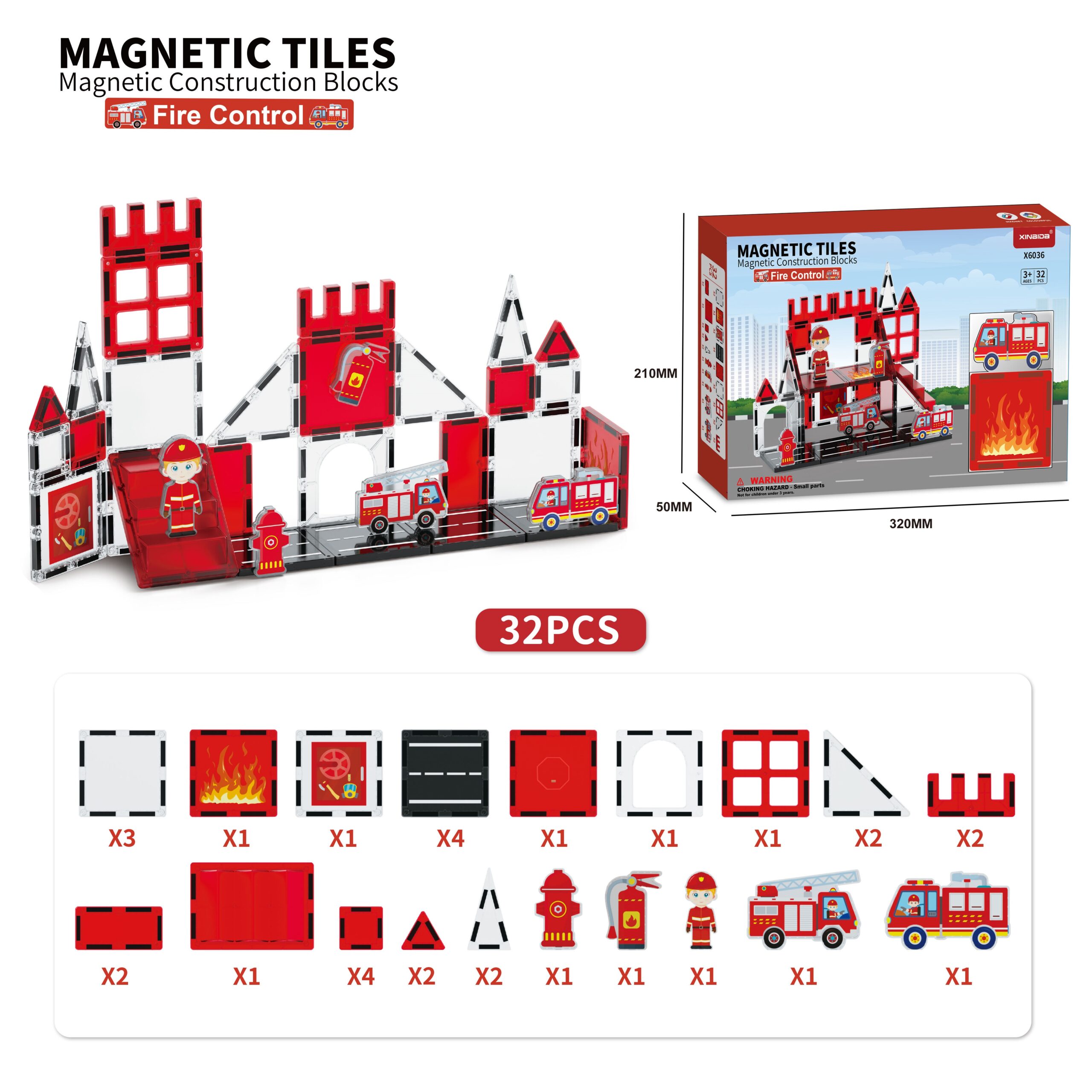 Early Educational Magnetic Construction Block Toys Fire Control Theme Magnetic Tiles Assembled Magnetic Toy - Image 5