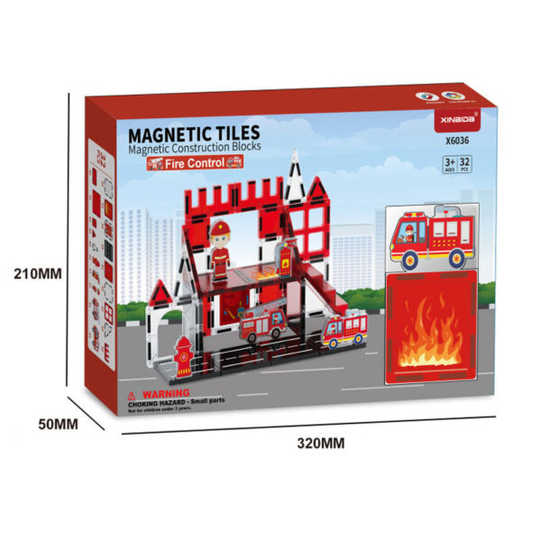 Early Educational Magnetic Construction Block Toys Fire Control Theme Magnetic Tiles Assembled Magnetic Toy - Image 9
