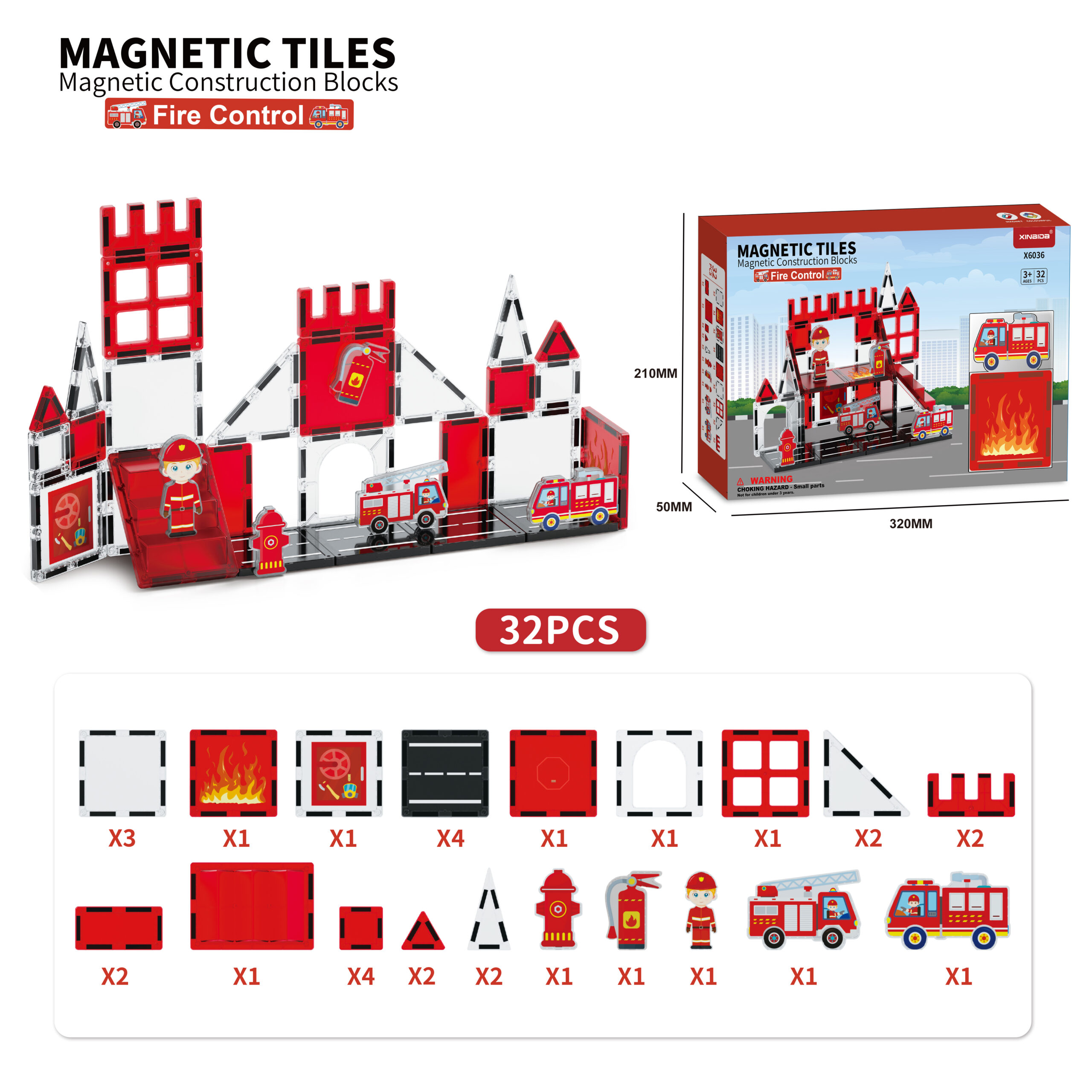 Early Educational Magnetic Construction Block Toys Fire Control Theme Magnetic Tiles Assembled Magnetic Toy - Image 10