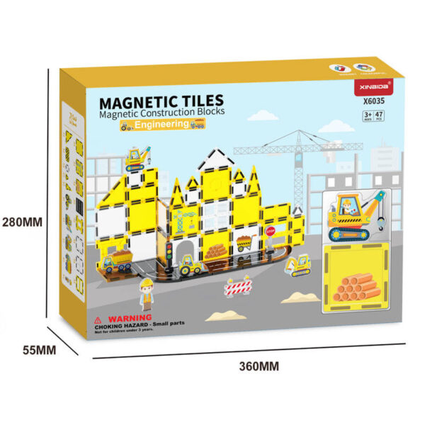 ABS Plastic Engineering Series Magnetic Tiles Set For Kids Magnetic Toy Block DIY Magnetic Play Blocks - Image 9