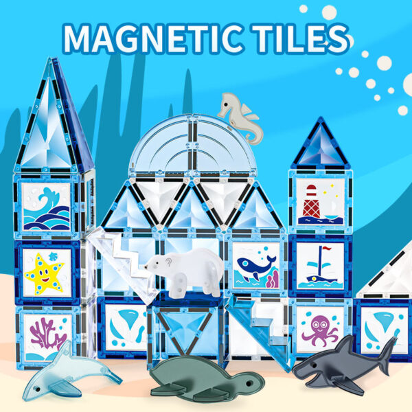 Creative Children Toy Magnetic Tiles Kids Early Education 3D Magnetic Building Tiles With Color Glue Painting Learning - Image 4