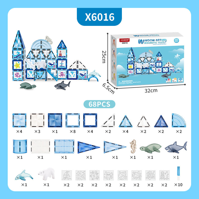 Creative Children Toy Magnetic Tiles Kids Early Education 3D Magnetic Building Tiles With Color Glue Painting Learning - Image 11