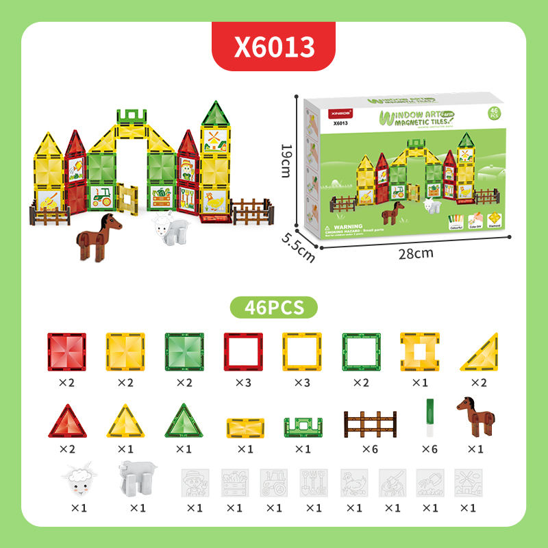 Hot Sell Magnetic Tiles Farm Series Learning Toys Building Blocks with Colorful Glue DIY Painting - Image 11