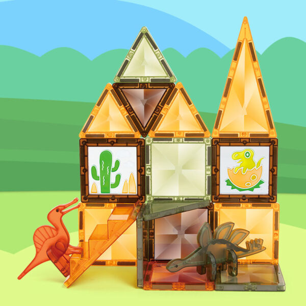 Steam Toys Magnetic Construction Tiles Window Art Color glue 42 Piece Building Blocks Educational Toys for Children - Image 6