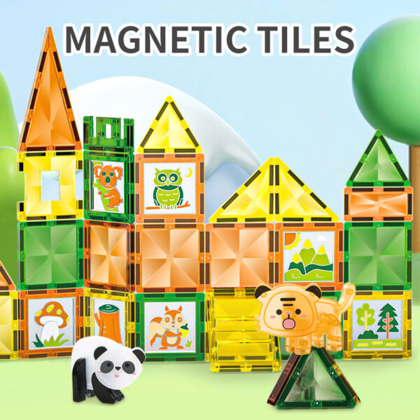 Kids Magnetic Tiles Color Glue Painting Building Blocks DIY Toys Art Creative Sets Magnetic Tiles - Image 4