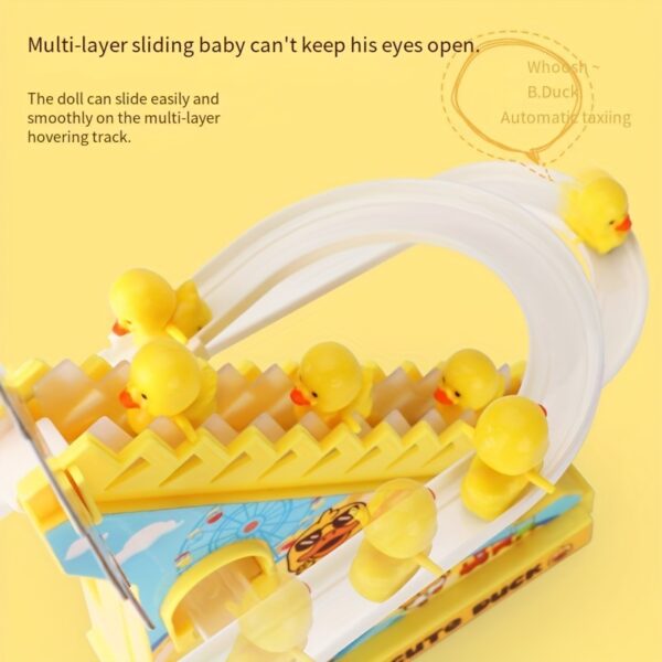 Cute Duckling Light Music Early Education Toy Track Slide Toy Little Duck Electric Climbing Stairs Toy - Image 8