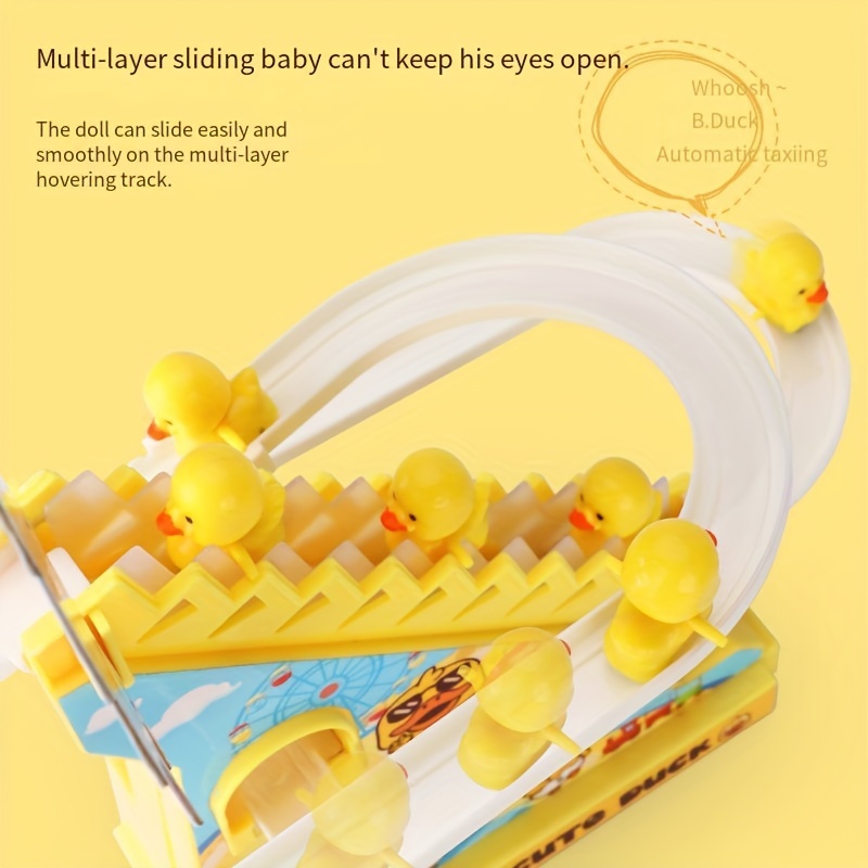 Cute Duckling Light Music Early Education Toy Track Slide Toy Little Duck Electric Climbing Stairs Toy - Image 7