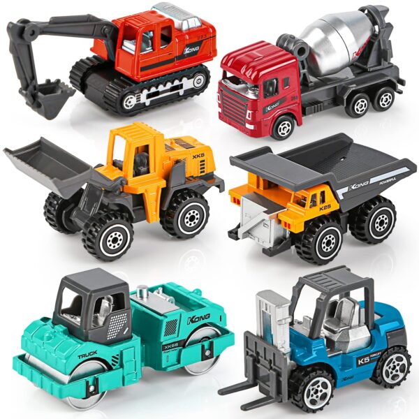Alloy Metal 1/64 Scale Construction Toys Vehicles Engineering Excavators Dozer Diecast Toys - Image 2
