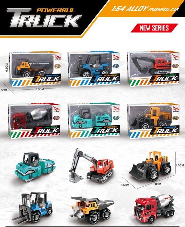 Alloy Metal 1/64 Scale Construction Toys Vehicles Engineering Excavators Dozer Diecast Toys - Image 12