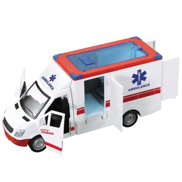 Hot Sale Kid 1:16 Inertial Friction Toy Ambulance Sound Medical Ambulance Rescue Vehicle Toys - Image 2