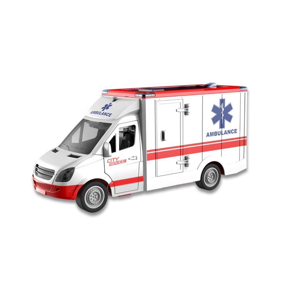 Hot Sale Kid 1:16 Inertial Friction Toy Ambulance Sound Medical Ambulance Rescue Vehicle Toys - Image 3