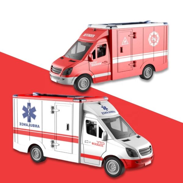Hot Sale Kid 1:16 Inertial Friction Toy Ambulance Sound Medical Ambulance Rescue Vehicle Toys - Image 6