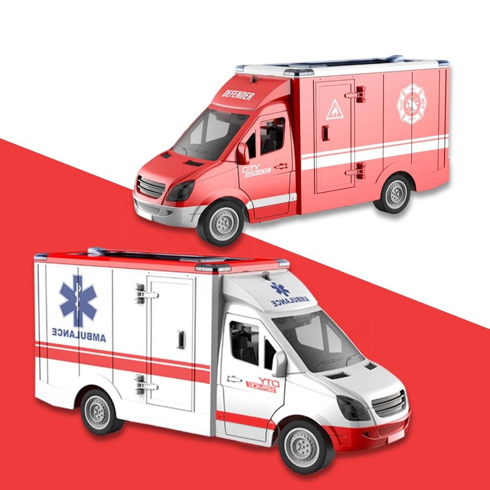 Hot Sale Kid 1:16 Inertial Friction Toy Ambulance Sound Medical Ambulance Rescue Vehicle Toys - Image 5