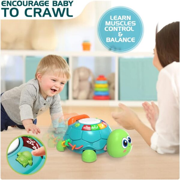 High Quality Cartoon Baby Crawling Induction Cartoon Turtle Telephone Musical Phone Toy Educational Games - Image 6