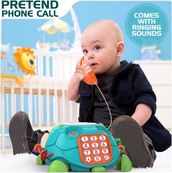 High Quality Cartoon Baby Crawling Induction Cartoon Turtle Telephone Musical Phone Toy Educational Games - Image 10