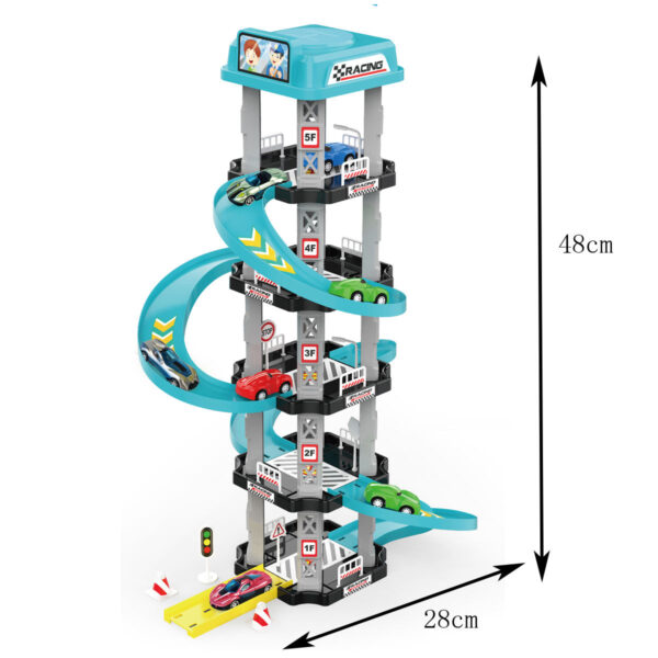 New Design Boys Play Game Set City 5 Floors Racing Track Sliding Car Parking Garage Toy for Kids - Image 8