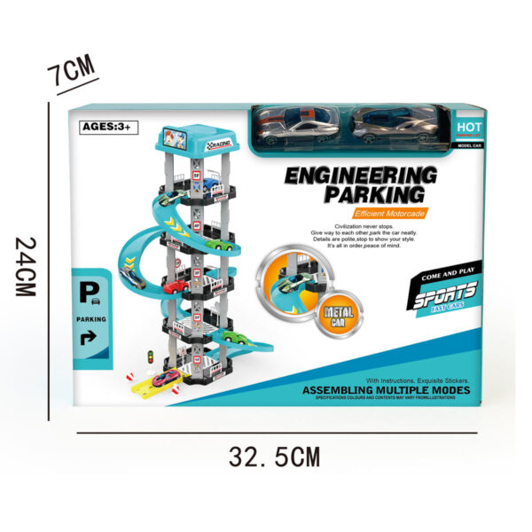 New Design Boys Play Game Set City 5 Floors Racing Track Sliding Car Parking Garage Toy for Kids - Image 11