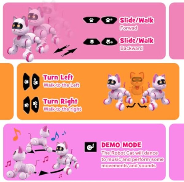 Kids Educational Rechargeable Electric Dancing Interactive Programable Intelligent Remote Control Robot Cat - Image 6
