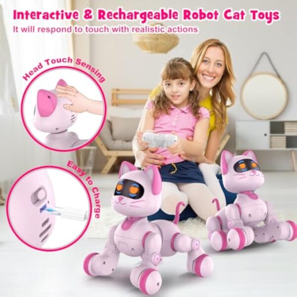 Kids Educational Rechargeable Electric Dancing Interactive Programable Intelligent Remote Control Robot Cat - Image 12