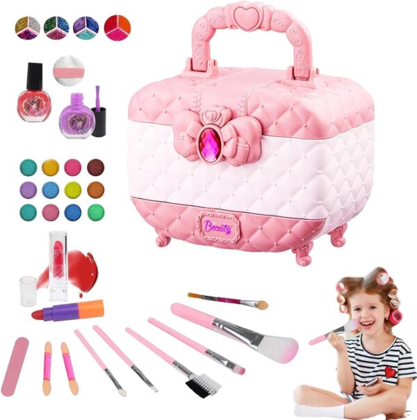 Little Girls Makeup Kit Baby Kids Makeup Box Kit Set Toys for Girls 8years - Image 2