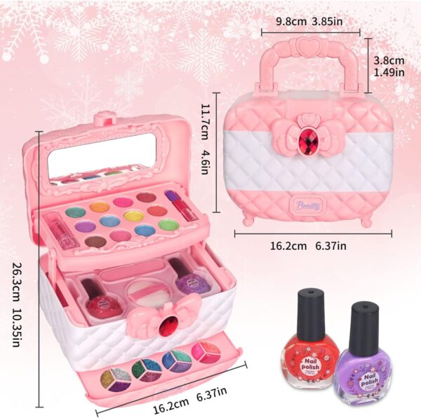 Little Girls Makeup Kit Baby Kids Makeup Box Kit Set Toys for Girls 8years - Image 4