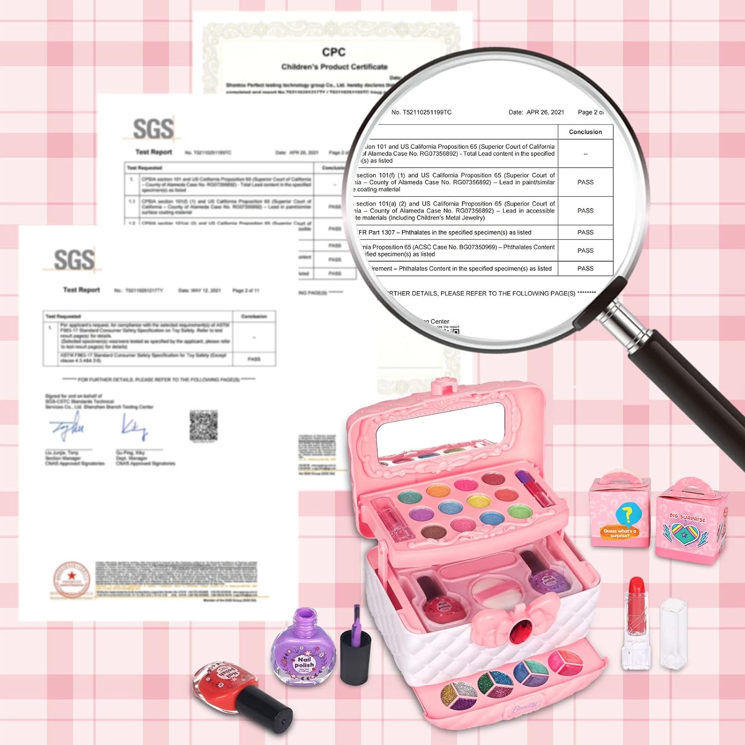 Little Girls Makeup Kit Baby Kids Makeup Box Kit Set Toys for Girls 8years - Image 5