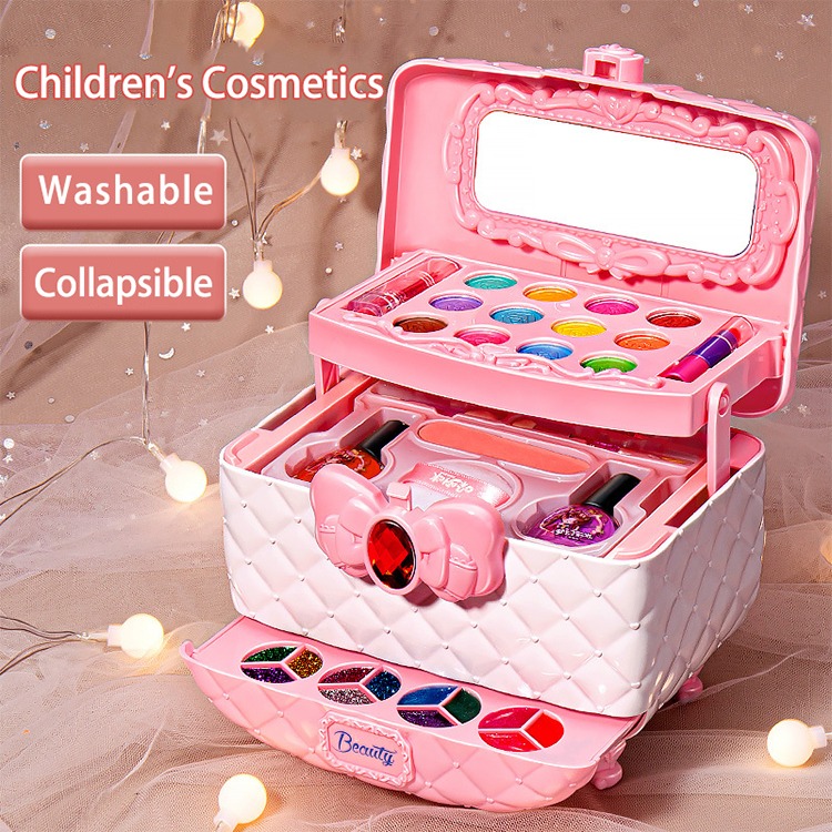 Little Girls Makeup Kit Baby Kids Makeup Box Kit Set Toys for Girls 8years - Image 7