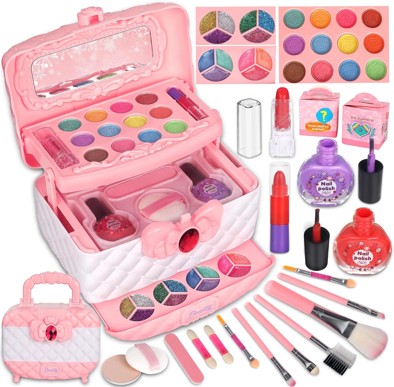 Little Girls Makeup Kit Baby Kids Makeup Box Kit Set Toys for Girls 8years - Image 9
