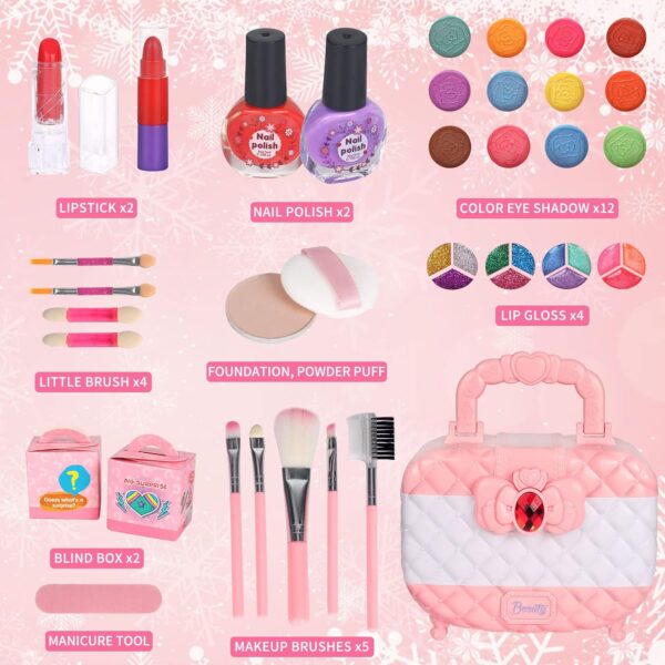 Little Girls Makeup Kit Baby Kids Makeup Box Kit Set Toys for Girls 8years - Image 12