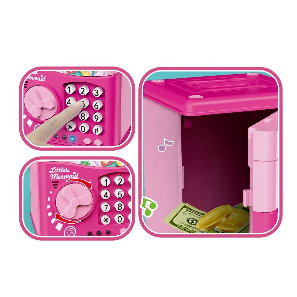 Girl Toys Novelty Kids Safe Plastic Paper Money Saving Boxes Digital Password Electronic Atm Piggy Bank - Image 5