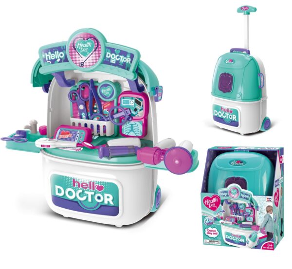 Girl Toys Luggage Simulation Medical Trolley Case Operating Table Pretend Play Doctor Toy Set for Kids - Image 2