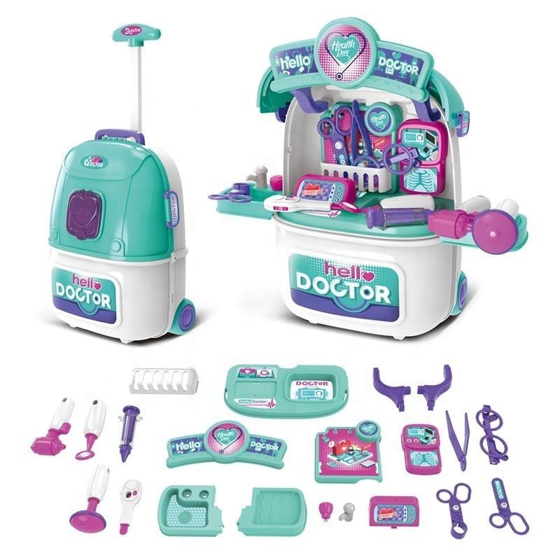 Girl Toys Luggage Simulation Medical Trolley Case Operating Table Pretend Play Doctor Toy Set for Kids - Image 3