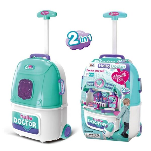 Girl Toys Luggage Simulation Medical Trolley Case Operating Table Pretend Play Doctor Toy Set for Kids - Image 6