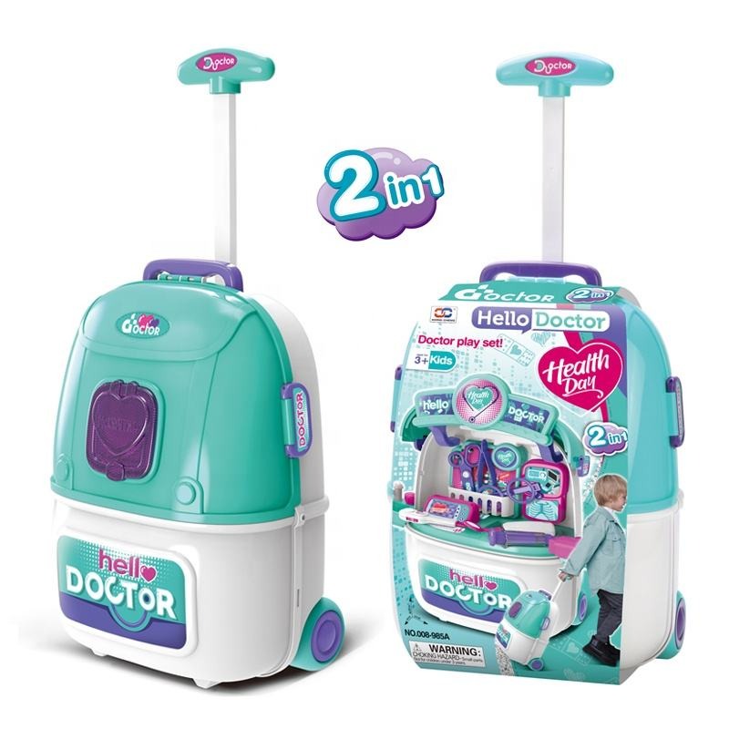 Girl Toys Luggage Simulation Medical Trolley Case Operating Table Pretend Play Doctor Toy Set for Kids - Image 5