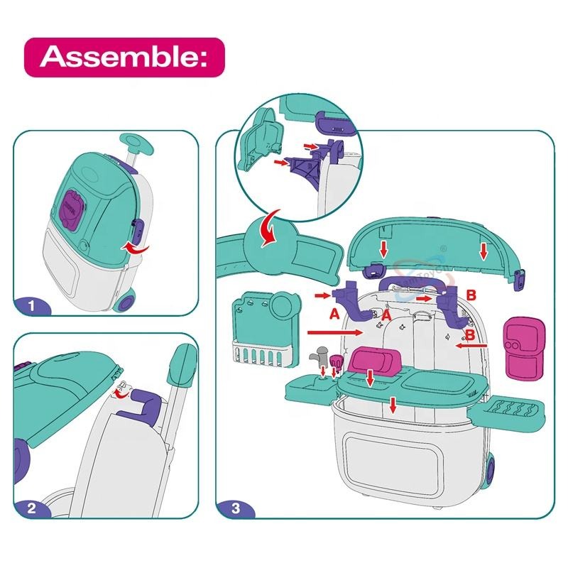 Girl Toys Luggage Simulation Medical Trolley Case Operating Table Pretend Play Doctor Toy Set for Kids - Image 9