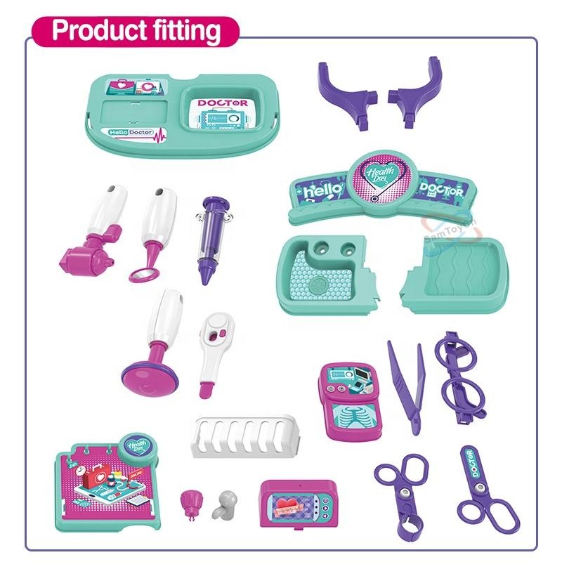 Girl Toys Luggage Simulation Medical Trolley Case Operating Table Pretend Play Doctor Toy Set for Kids - Image 11