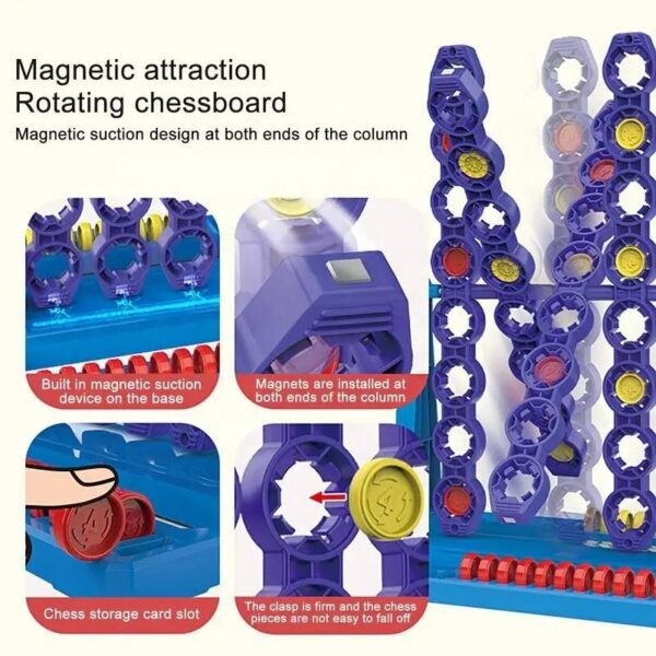 Wholesale Educational Toy Board Game Matching Chess Connect 4 Spin Game for Family - Image 6