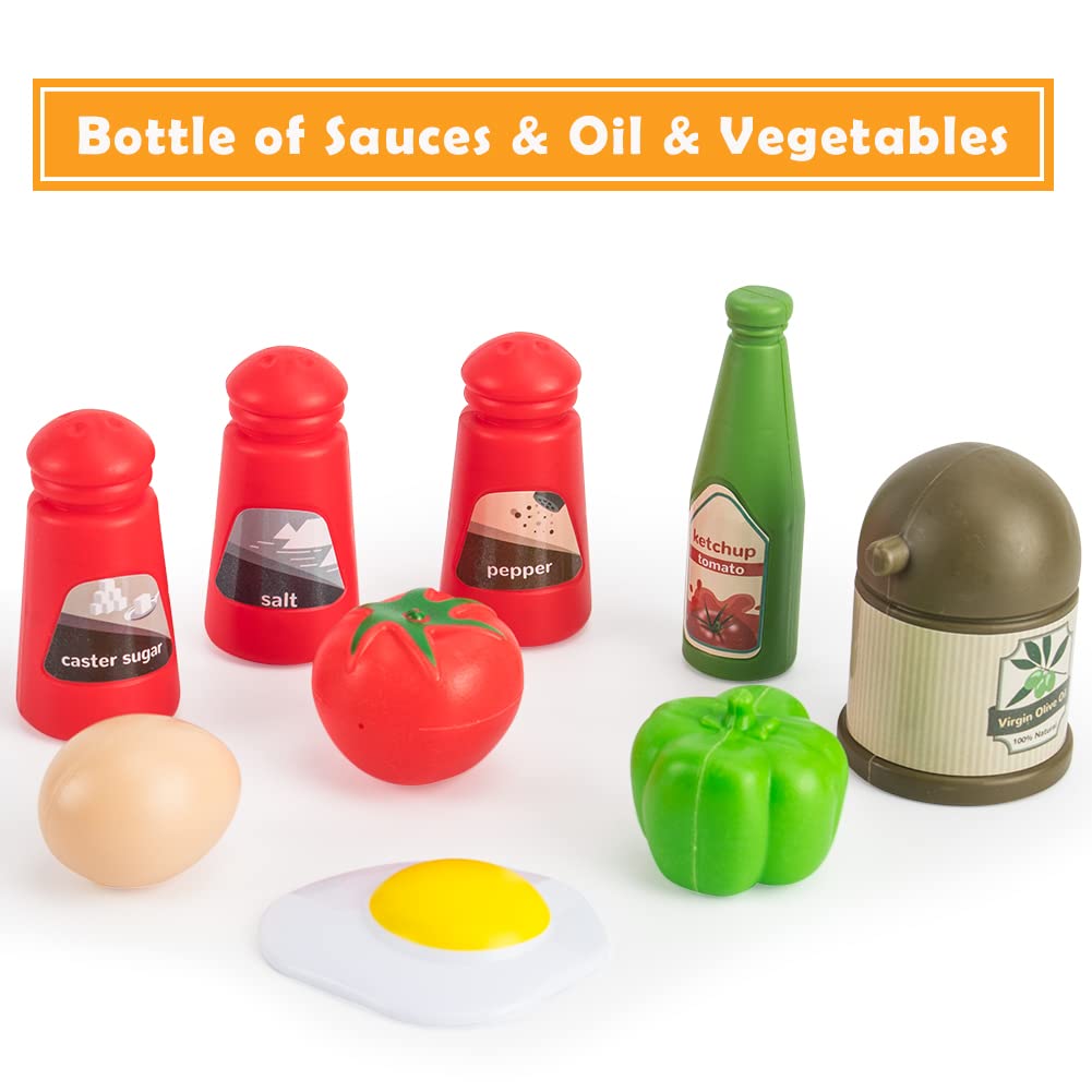 32Pcs Kids Pretend Play Small Miniature Luxury Pink Kitchen Food Toys - Image 9