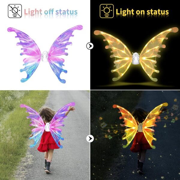 Custom Led Toys Glowing Butterfly Wing Electric Light Up Fairy Wings for Kids Cosplay - Image 6