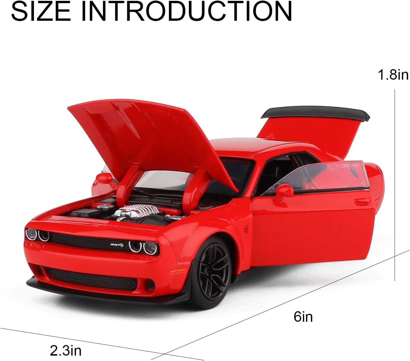 Die Casting 1:32 Dodge Challenger Alloy Model Car Mould Pullback Sound and Light Metal Ornament Collection Super Car Model - Image 3