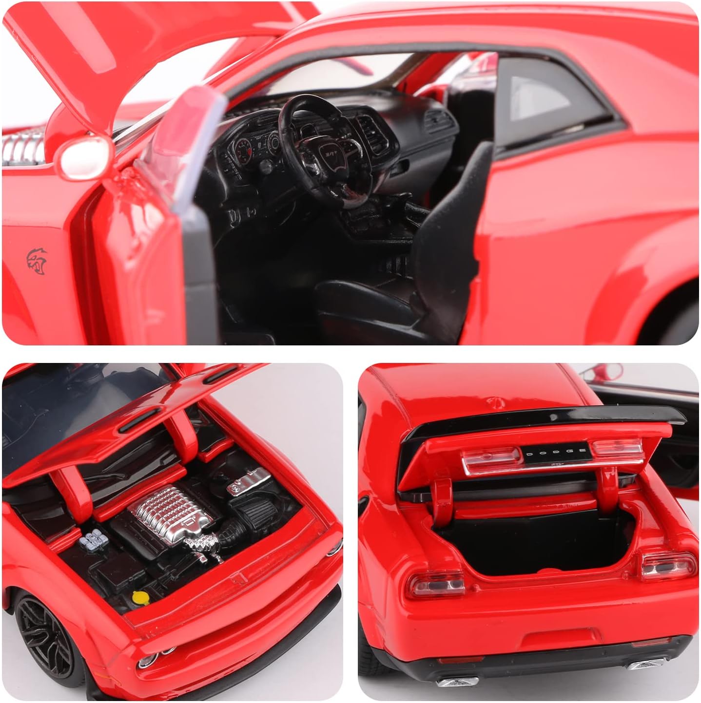 Die Casting 1:32 Dodge Challenger Alloy Model Car Mould Pullback Sound and Light Metal Ornament Collection Super Car Model - Image 7